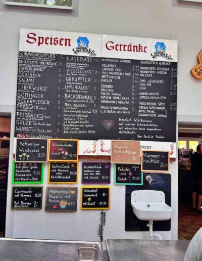 Schwanenkeller, die Speisekarte